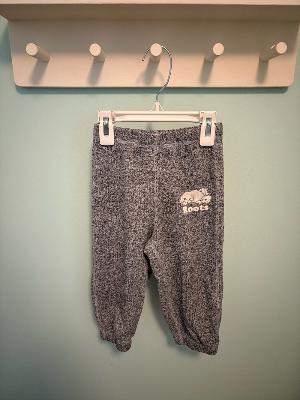 Roots Kids Gray Plush Jogger Bottoms